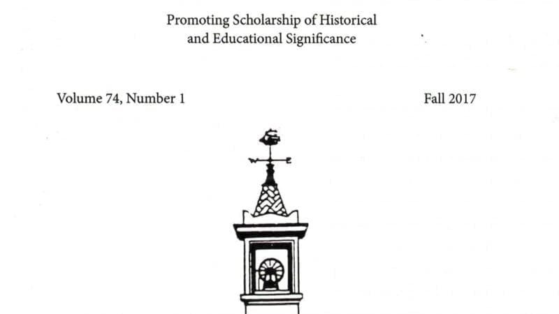 The cover of the New England Journal of History publication.